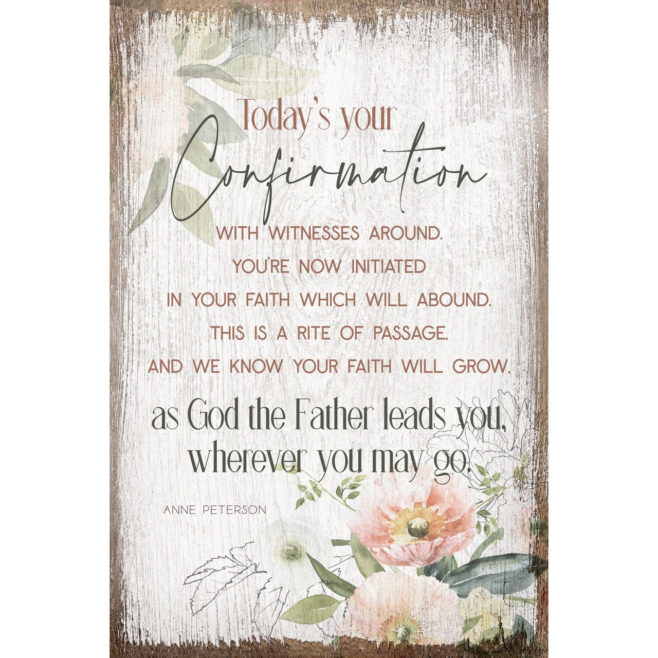 Dexsa Confirmation Inspirational Wood Plaque 6 inches x 9 inches